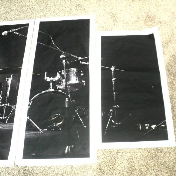 4 Wall Art Panels Guitar, Drum Set, Amp Musical Instruments Prints Not Framed - Picture 4 of 8